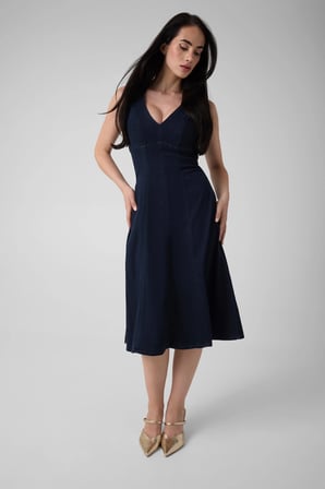 Lilah Kadın Denim A Kesim Elbise
