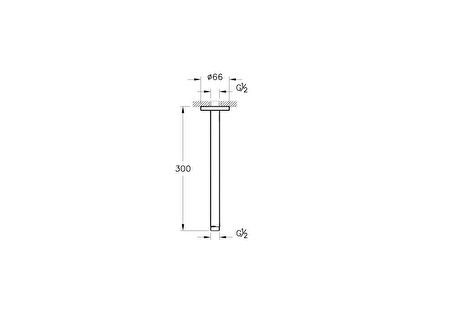 VitrA A4565023 Duş Dirseği, Uzun, Tavandan, Altın