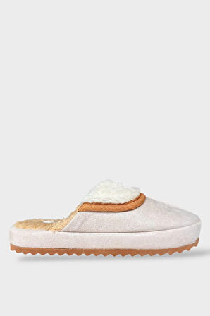 İçi Peluş Ses Yapmaz Eva Taban Kadın EvTerliği BEJ