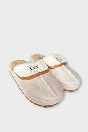 İçi Peluş Ses Yapmaz Eva Taban Kadın EvTerliği BEJ