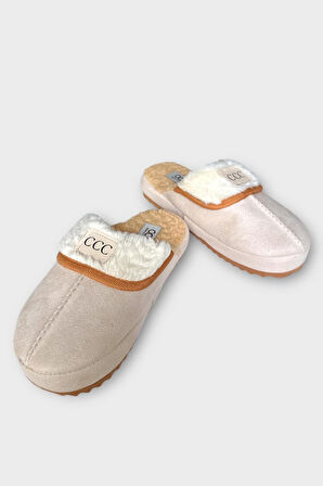 İçi Peluş Ses Yapmaz Eva Taban Kadın EvTerliği BEJ