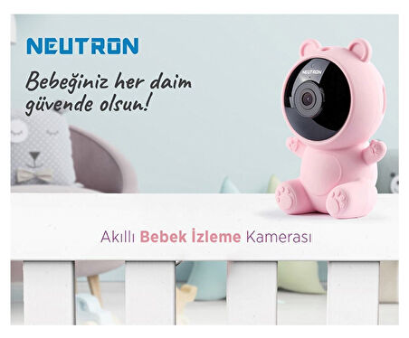 Neutron Ninni Söyleyen Gece Görüşlü Wifi Pembe Bebek Izleme Kamerası