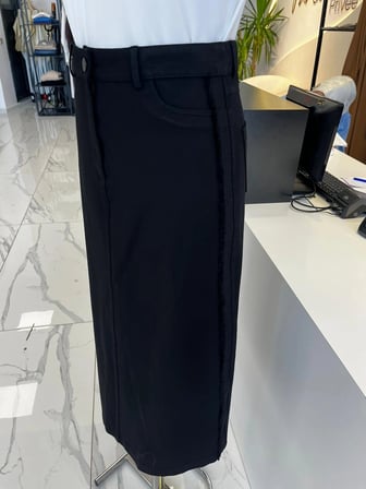 Sentez Yanları Püsküllü Kanvas Etek