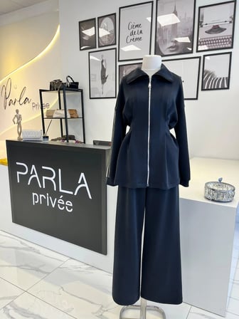 Nuss Şerit ve Taş Detaylı Pantolon Takım