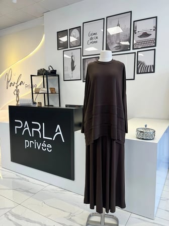 Nurcan Çetin Nervürlü Kahve Pantolon Takım