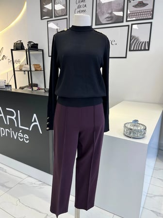 Sentez Önü Nervürlü Dar Paça Pantolon