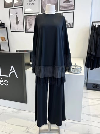 Nurcan Çetin Dantel Detaylı Pantolon Takım