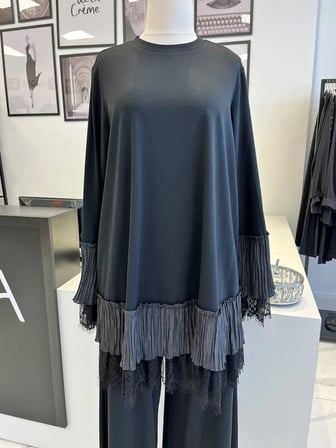 Nurcan Çetin Dantel Detaylı Pantolon Takım