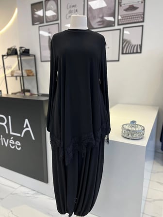 Nurcan Çetin Dantel Detaylı Şalvar Pantolon Takım
