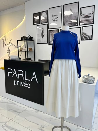 Nuss Fermuar Detaylı Saks Tunik
