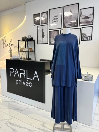 Nurcan Çetin Bambu Lacivert Pantolon Takım