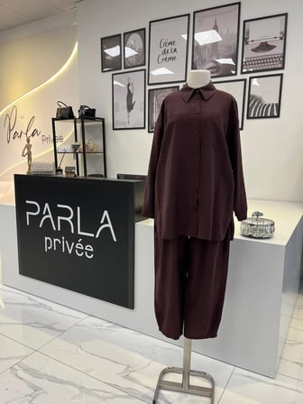 Nuss Kendinden Çizgili Gömlek & Pantolon Takım