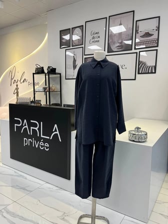 Nuss Kendinden Çizgili Gömlek & Pantolon Takım