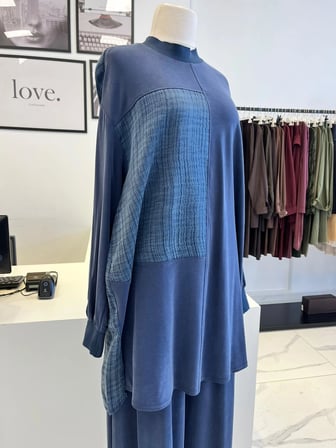 Nurcan Çetin Bambu Lacivert Pantolon Takım