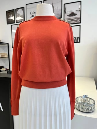 Nuss Omuz & Kol Düğme Detaylı Triko Tunik