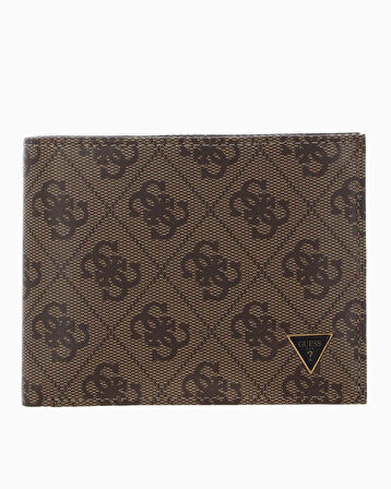 Guess Mito Leather Flat Billfold Monogram Cüzdan