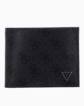 Guess Mito Leather Flat Billfold Monogram Cüzdan