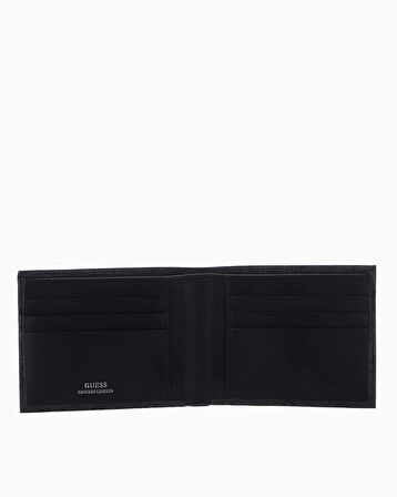 Guess Mito Leather Flat Billfold Monogram Cüzdan