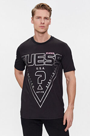 Erkek Lugh Slim Fit T-Shirt - Siyah  | M