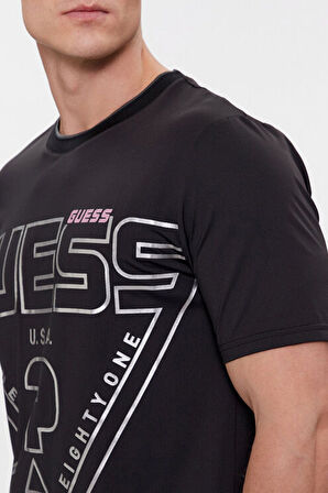 Erkek Lugh Slim Fit T-Shirt - Siyah  | M
