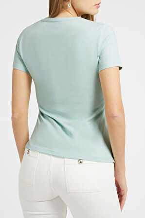 Kadın Üçgen Logolu T-shirt-Açık Yeşil | L