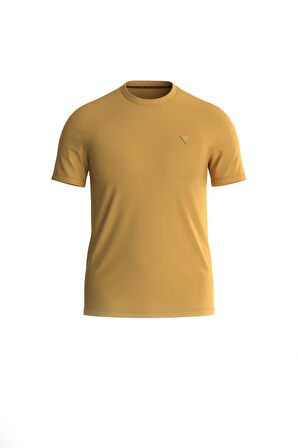 Erkek Küçük Üçgen Logolu Esnek T-shirt - Gold | S