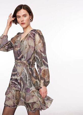 Guess Polo Yaka Çok Renkli Standart Kadın Elbise W4RK21WF5K0-P9VO
