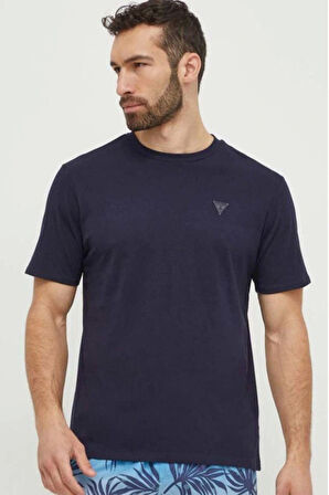 Guess Erkek Lacivert Basic Tişört