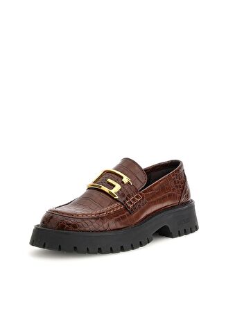 Guess Kahve Erkek Loafer MOCASSIN CROCO