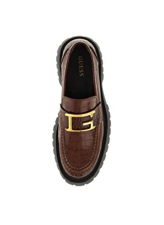 Guess Kahve Erkek Loafer MOCASSIN CROCO