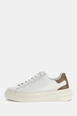 Guess Erkek Beyaz Elba 4G Logolu  Sneaker