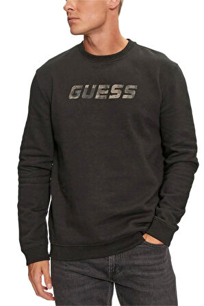 Guess KEID CN SWEATSHIRT Erkek Siyah Sweatshirt Z4BQ18KCEA0-JBLK