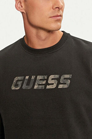 Guess KEID CN SWEATSHIRT Erkek Siyah Sweatshirt Z4BQ18KCEA0-JBLK