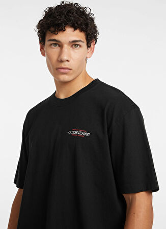 Guess Jeans Bisiklet Yaka Siyah Erkek T-Shirt M4BI75K8FQ4JBLK GJ SS CN OS AMERICA
