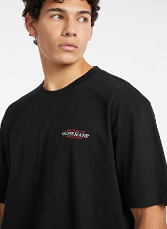 Guess Jeans Bisiklet Yaka Siyah Erkek T-Shirt M4BI75K8FQ4JBLK GJ SS CN OS AMERICA