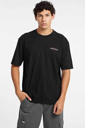Erkek GJ SS CN Oversize American T-Shirt - Siyah | L