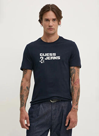 Guess Jeans Lacivert Erkek T-Shirt M4BI76K8HM0A71W GJ SS CN SLIM FULL