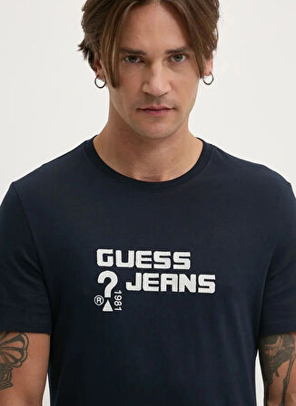 Guess Jeans Lacivert Erkek T-Shirt M4BI76K8HM0A71W GJ SS CN SLIM FULL