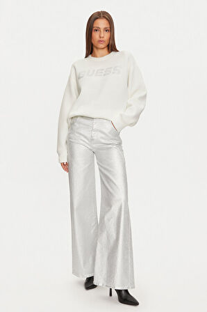 Kadın CECILIA Parlak Logolu Sweatshirt - Krem  | XS