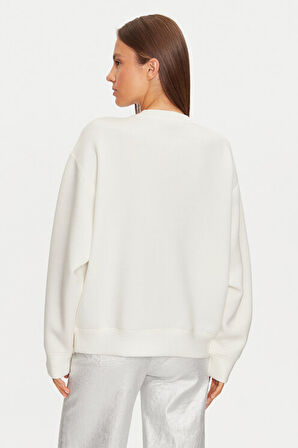 Kadın CECILIA Parlak Logolu Sweatshirt - Krem  | M