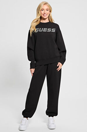 Kadın CECILIA CN Önü Logolu Sweatshirt - Siyah  | XS