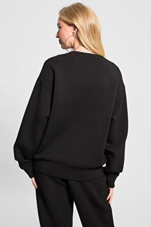 Kadın CECILIA CN Önü Logolu Sweatshirt - Siyah  | XS