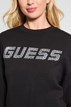 Kadın CECILIA CN Önü Logolu Sweatshirt - Siyah  | XS