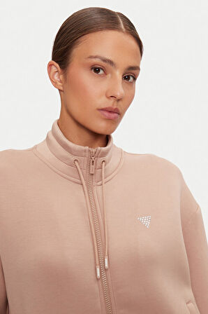 Kadın CECILIA SCUBA Fermuarlı Sweatshirt - Vizon | XS