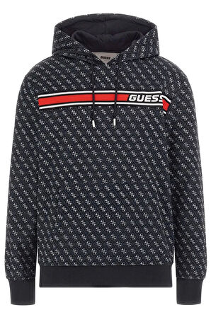 Guess Erkek Logolu  Lacivert Sweatshirt