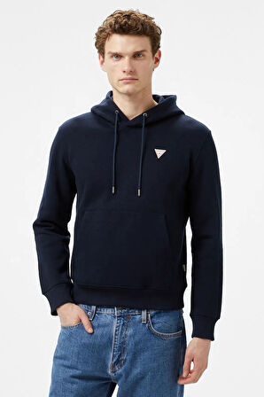 Erkek GJ HOOD SLIM MINI Kapüşonlu Sweatshirt - Lacivert | L