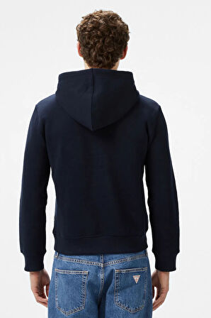 Erkek GJ HOOD SLIM MINI Kapüşonlu Sweatshirt - Lacivert | L
