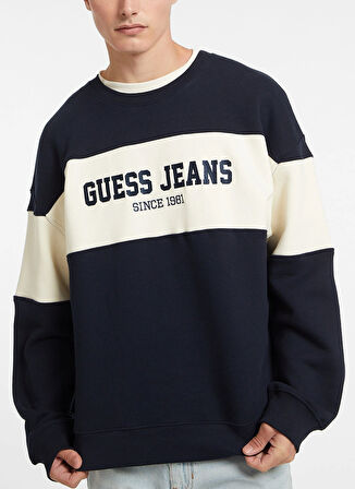 Guess Jeans Lacivert Erkek Sweatshırt M4BQ39K9V31A71W GJ CN OS HORIZONT S