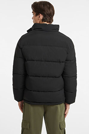 Erkek Regular Şişme Mont - Siyah | S