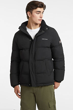 Erkek Regular Şişme Mont - Siyah | XL